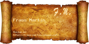 Frass Martin névjegykártya
